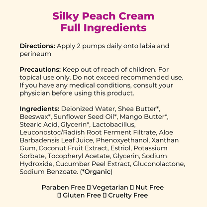 Silky Peach Cream Bio-identical Estriol Cream to revive your lady bits 2 month supply - 30ml